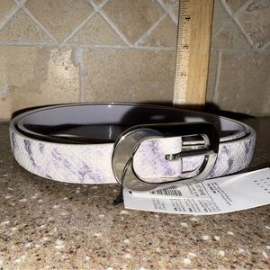 White House Black Market Reversible Lavender and White Belt Size Small